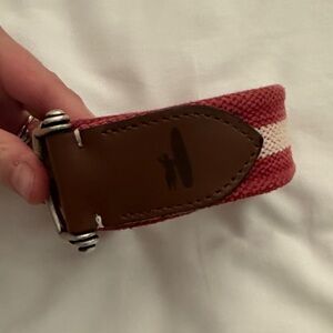 johnnie-O Red and Brown Men's Belt